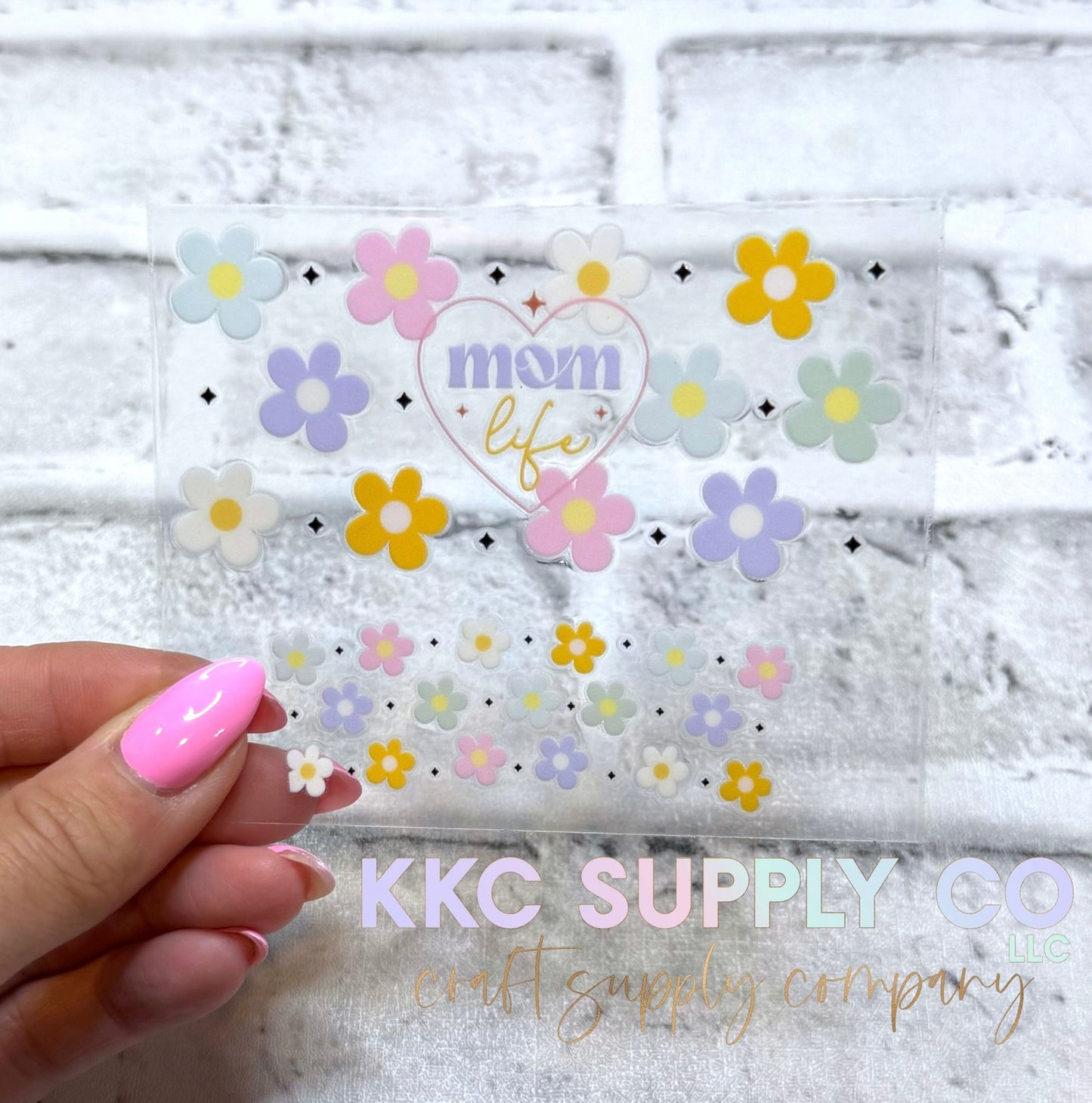 TKUV57-Pastel Mom Life Mini Tumbler Keychain UV DTF Decal