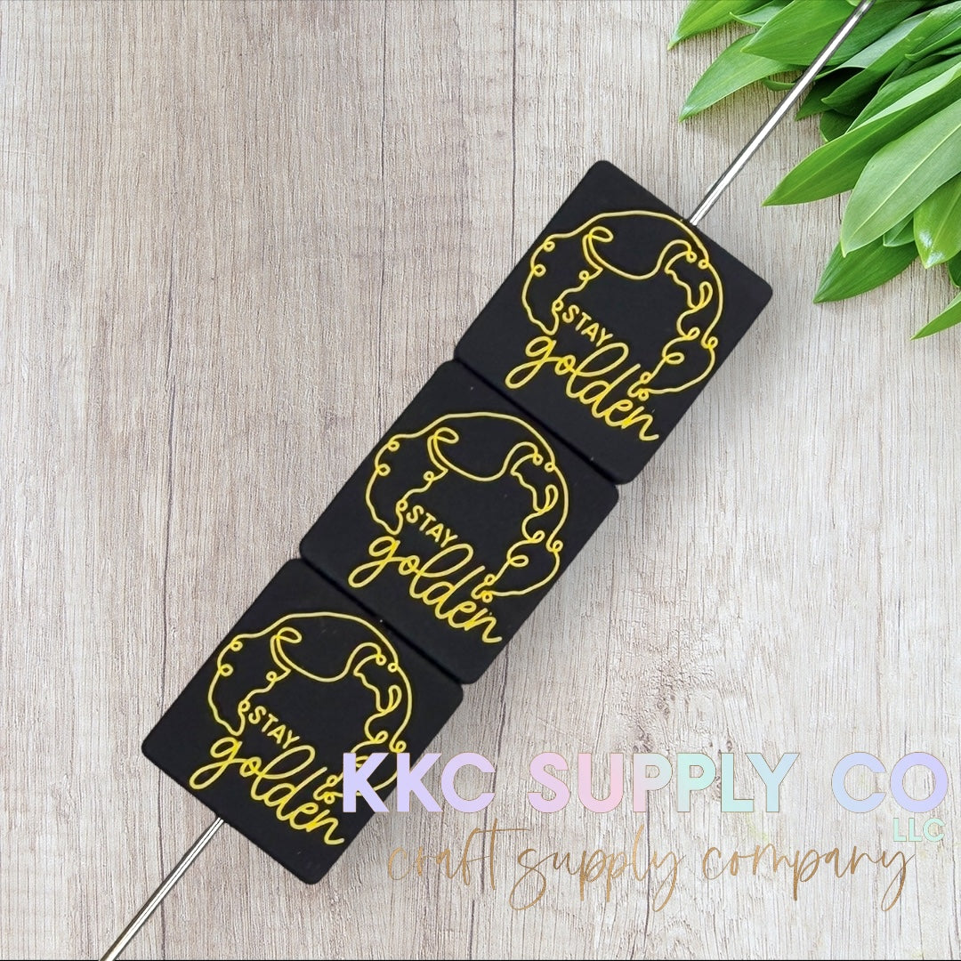 Stay Golden Silicone Focal Bead