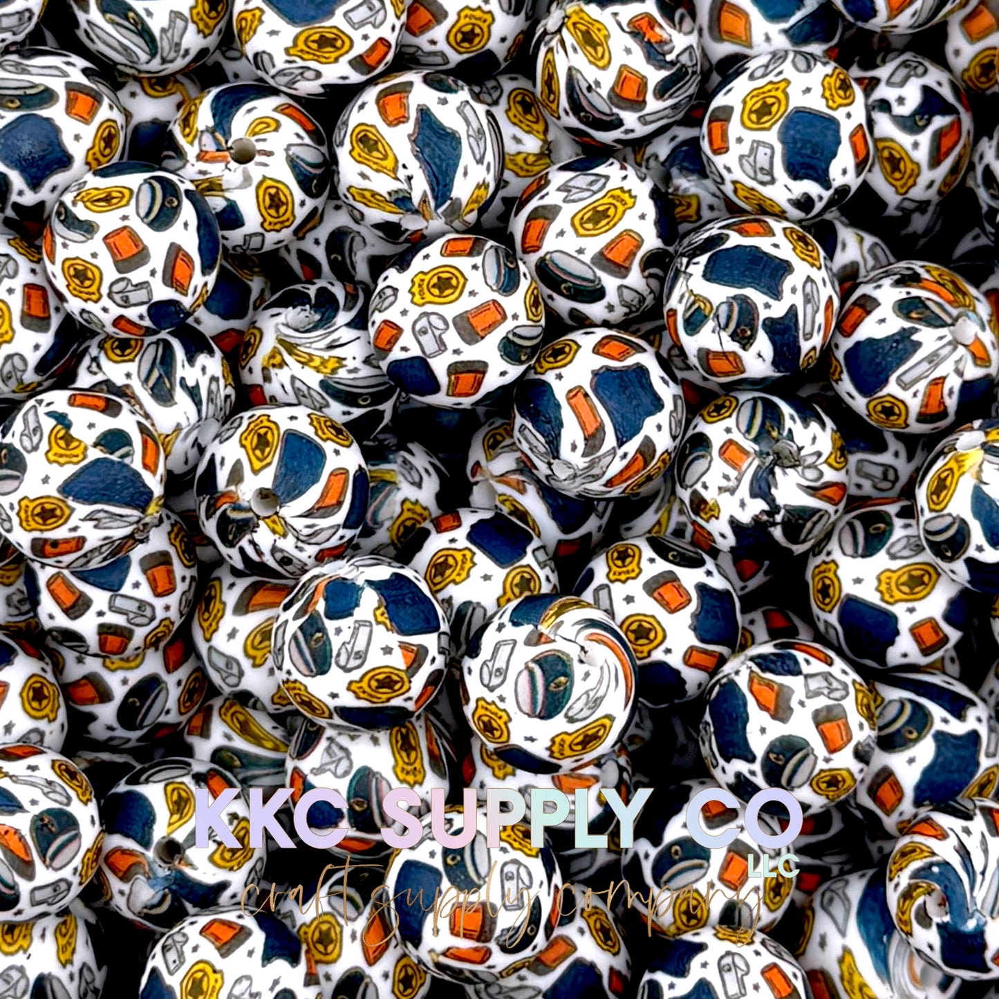 SP264-Police Silicone Beads-15mm