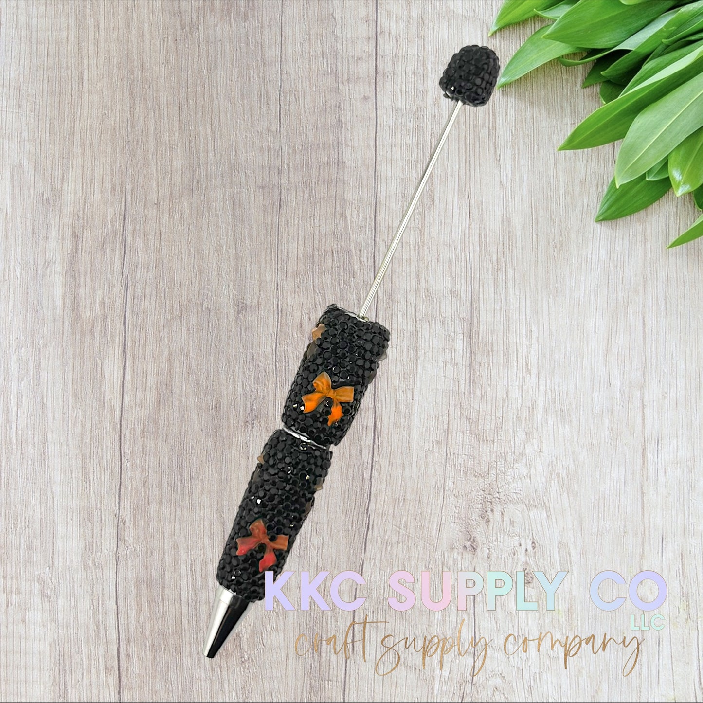 Autumn Matte Opal Bow Rhinestone Beadable Pen