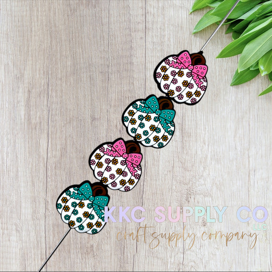 Boho Pumpkin Silicone Focal Bead