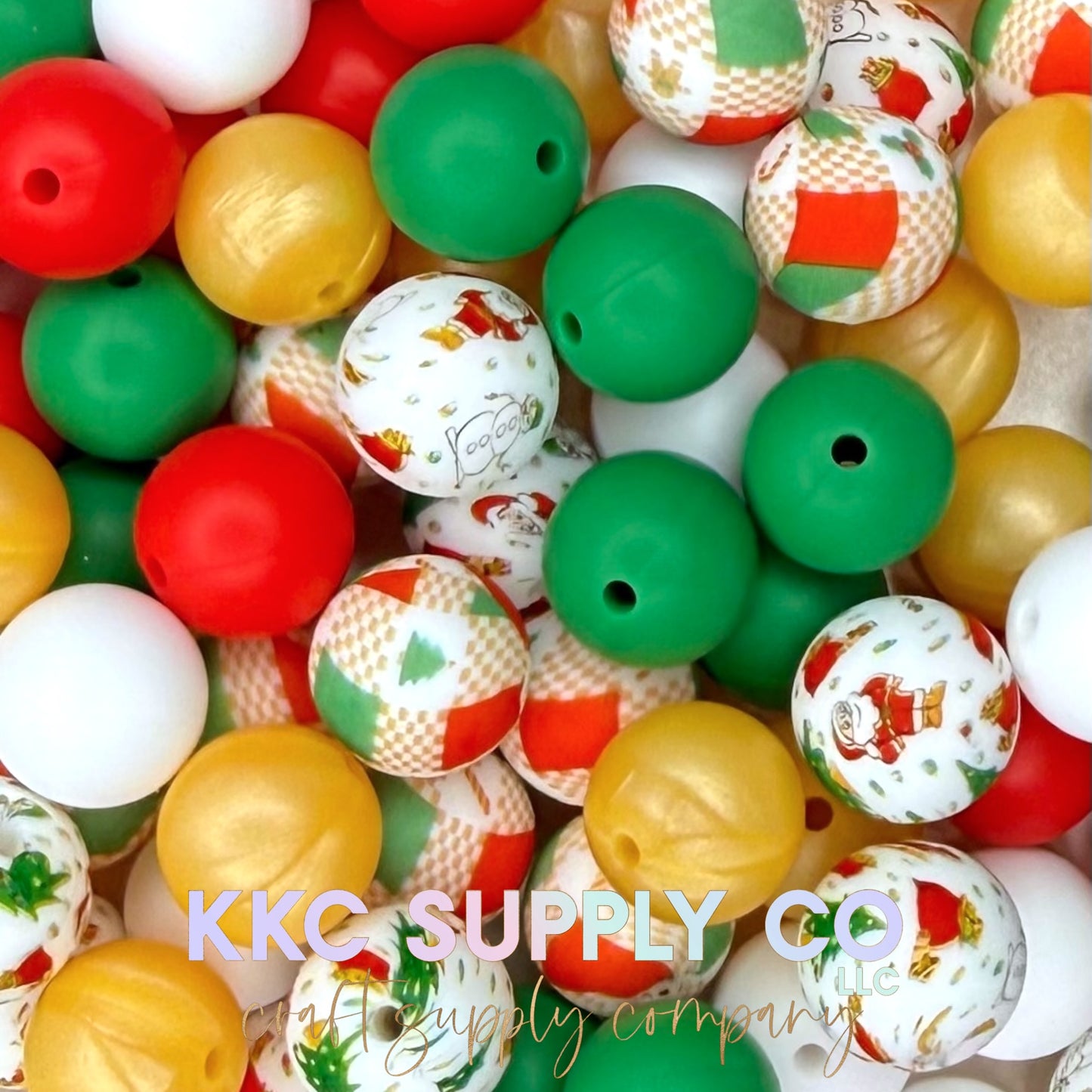 Christmas 15mm Silicone Bead Mix