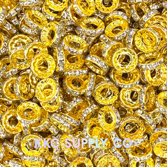 Large Hole Spacer Beads 12mm - 10 count