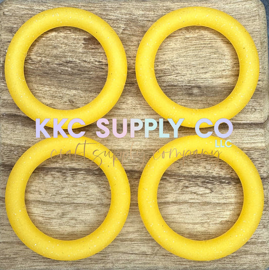 SG25-Neon Yellow Glitter Solid 65mm Silicone Ring