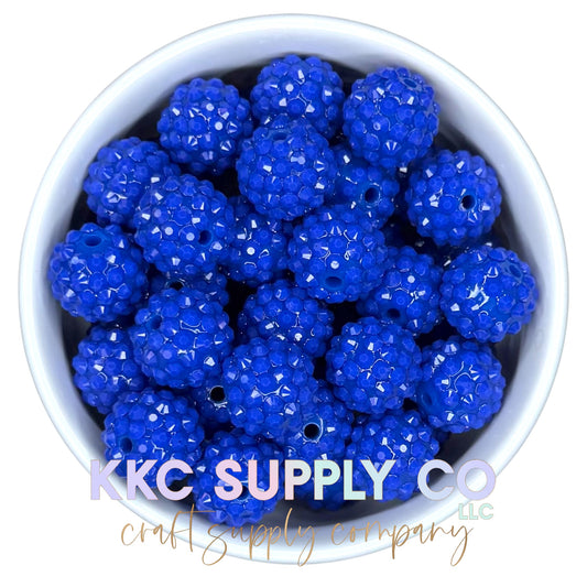 Jelly Royal Blue Acrylic Rhinestone Bead 16mm