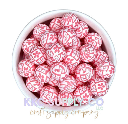 SP218-Mama Printed Silicone Beads