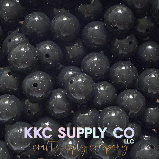 SG55-Liquid Black Glitter Silicone Beads