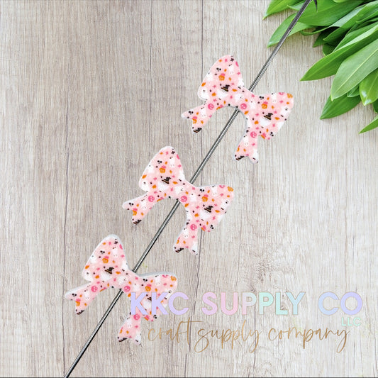 Cute Halloween Buddy Bow Silicone Focal Bead