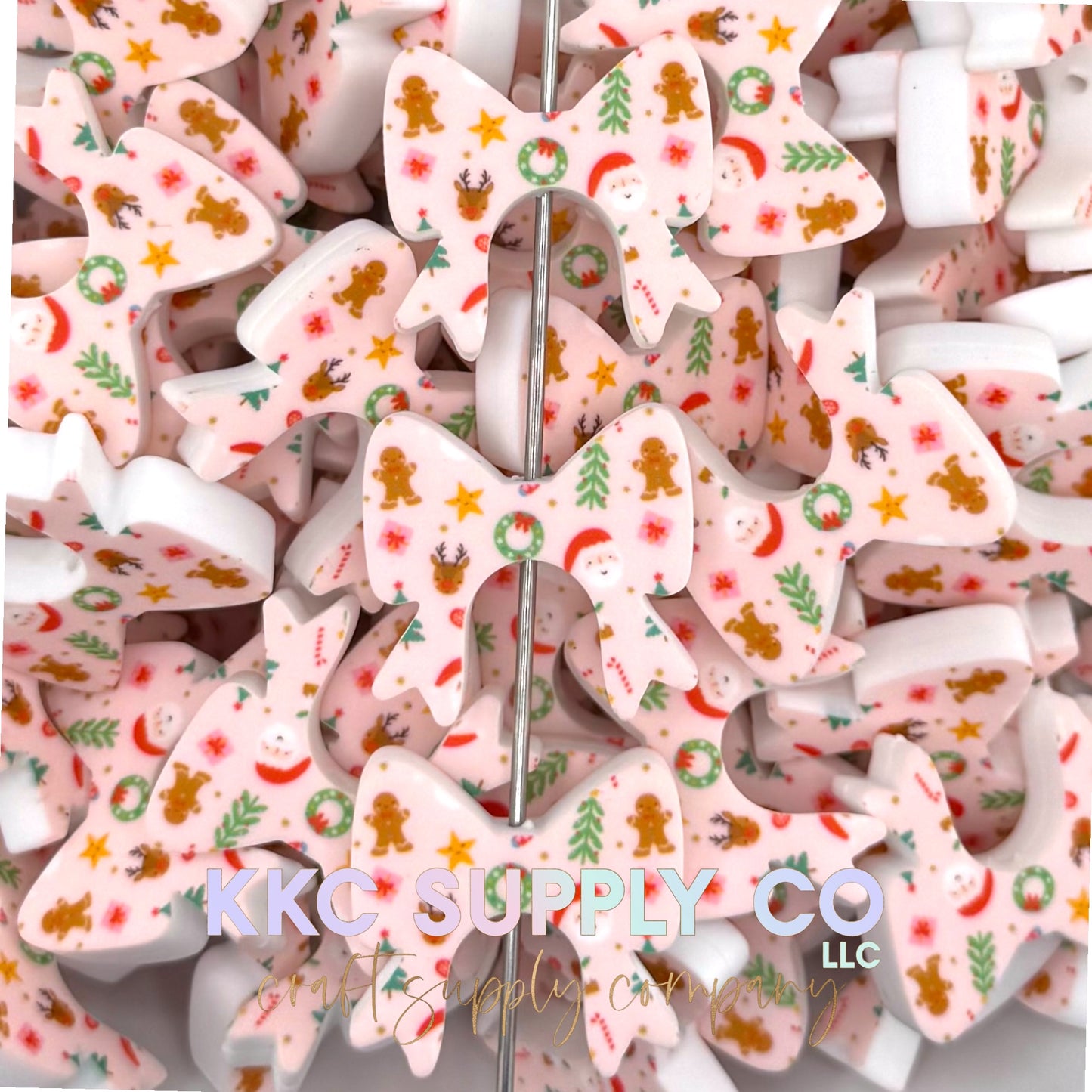 Gingerbread Magic Buddy Bow Silicone Focal Bead