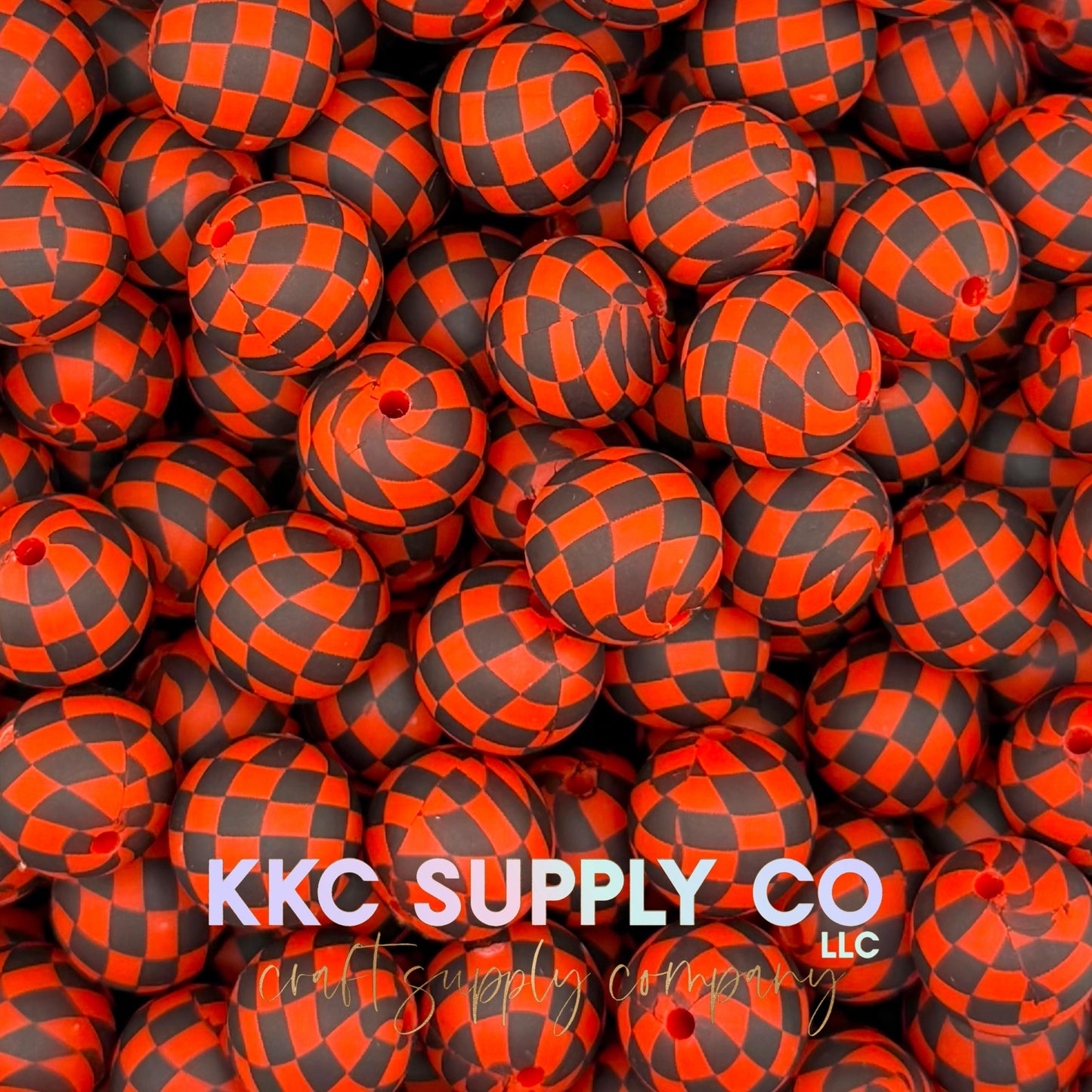 SP273-Large Red Checker Silicone Beads