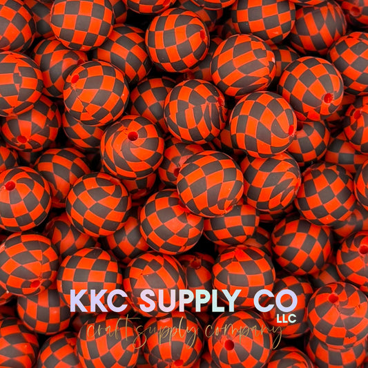 SP273-Large Red Checker Silicone Beads