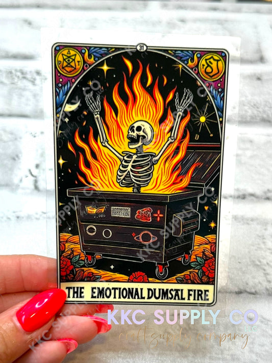 UV16484-Tarot Card ”The Emotional Dumpster Fire” 16oz UV DTF Decal-8724