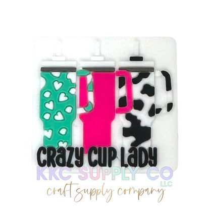Crazy Cup Lady Silicone Focal Bead