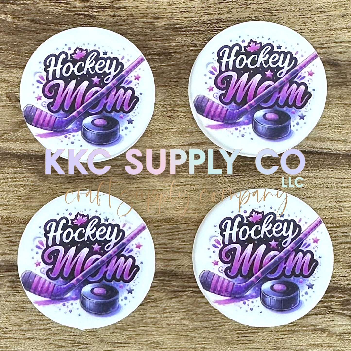 Hockey Mom Round Silicone Focal Bead