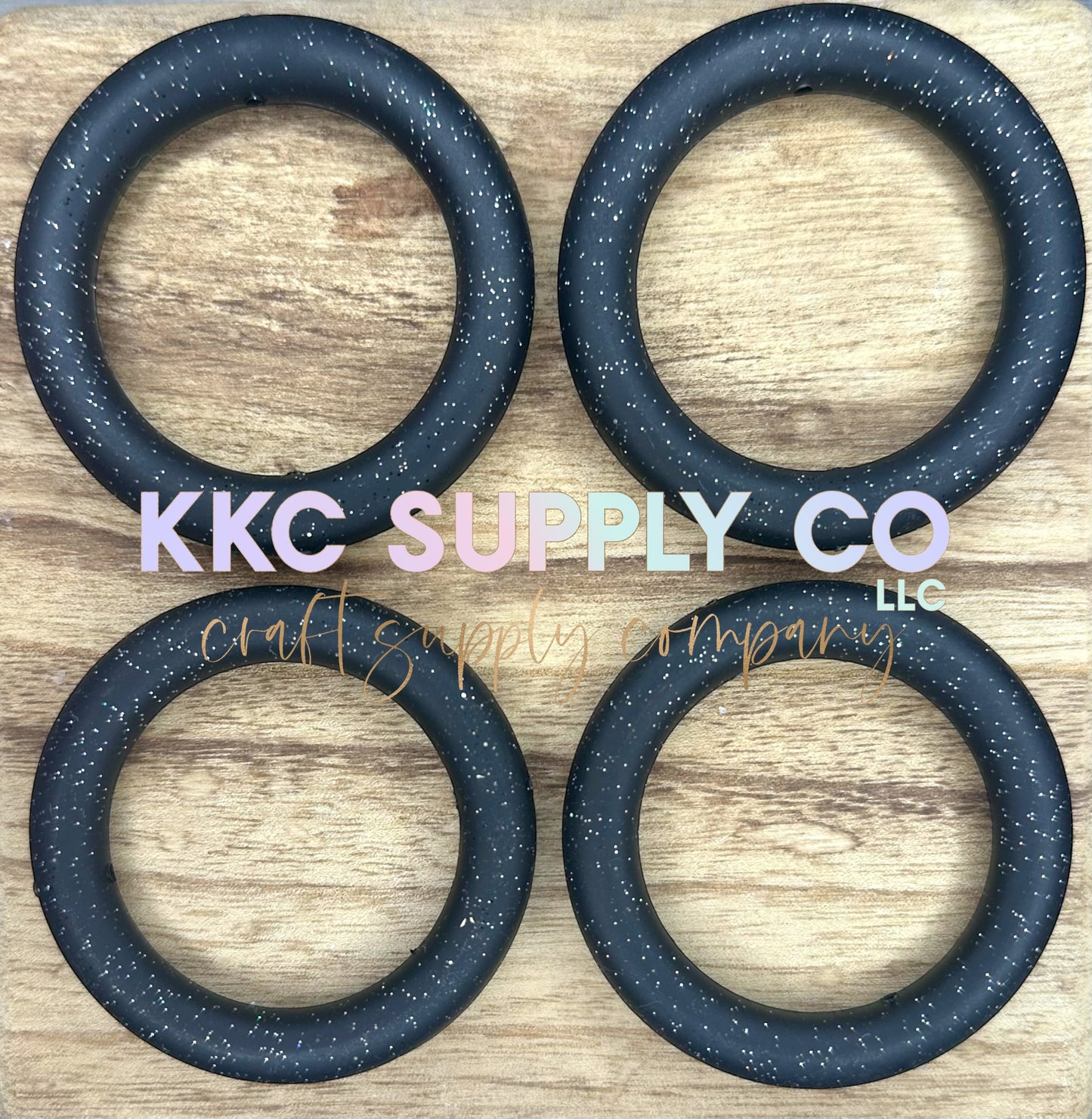 SG18-Black Glitter 65mm Silicone Ring