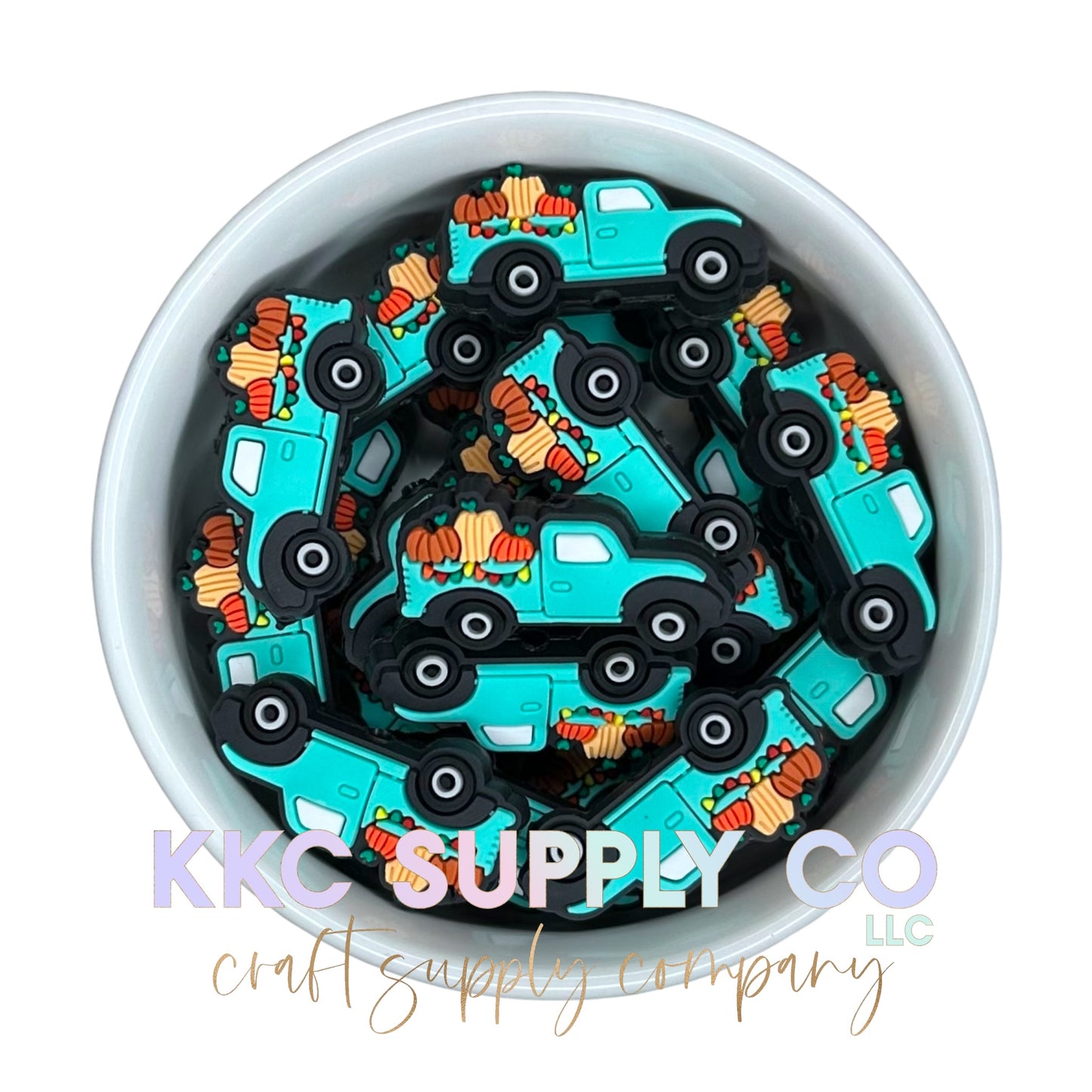 Pumpkin Truck PVC Focal Bead