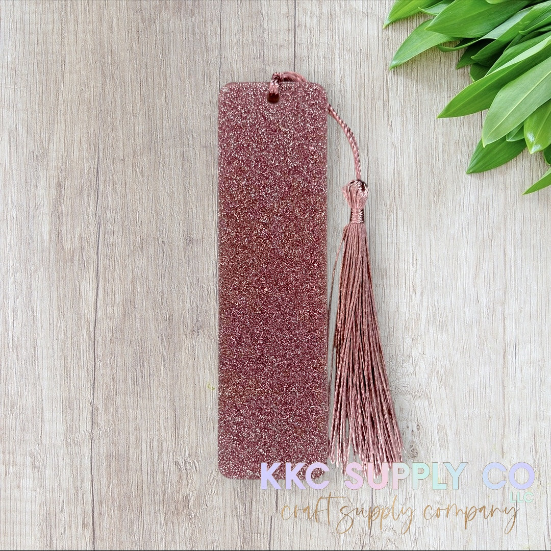 Acrylic Glitter Bookmark, comes with matching color tassel