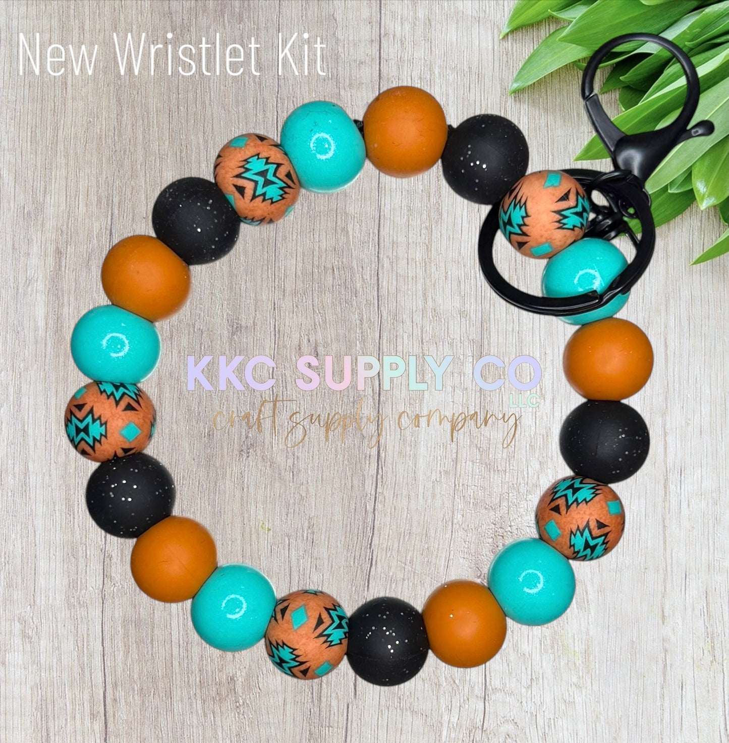 WK181-“Desert Sand and Turquoise Aztec” Wristlet Craft Kit