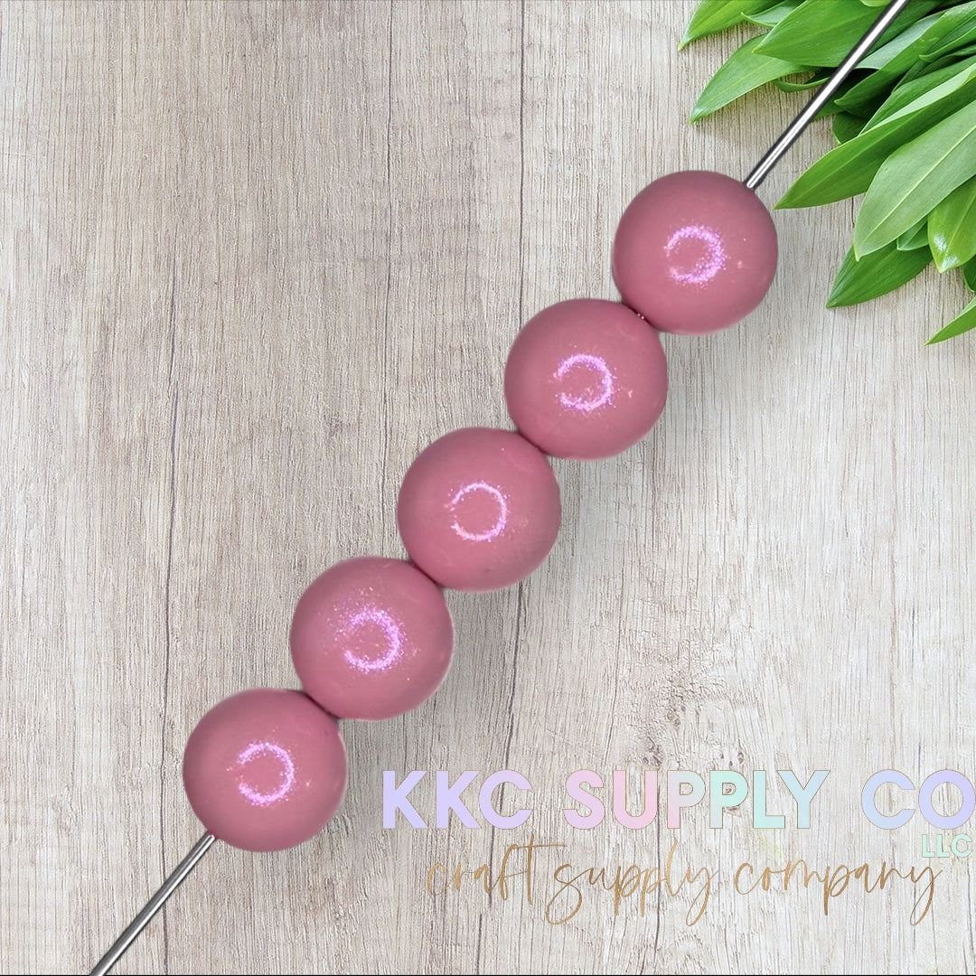 COS68-Chameleon Opal Antique Rose Solid Silicone Bead 15mm