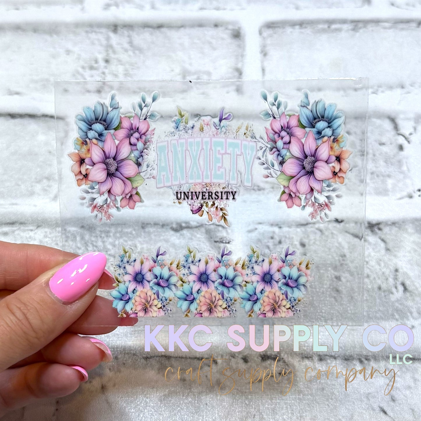 TKUV55-Anxiety University Mini Tumbler Keychain UV DTF Decal