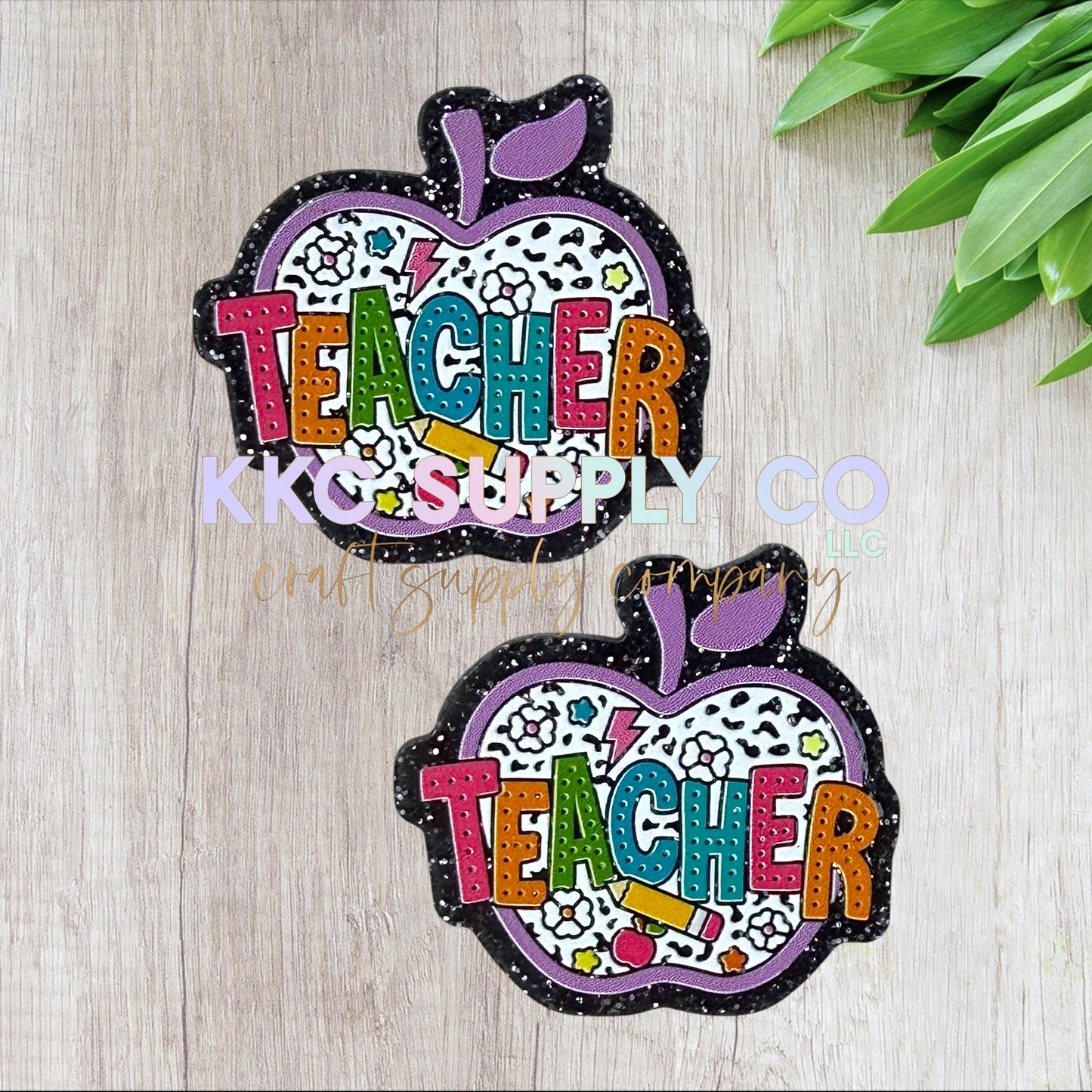 AT364-Teacher Apple Acrylic Flatback