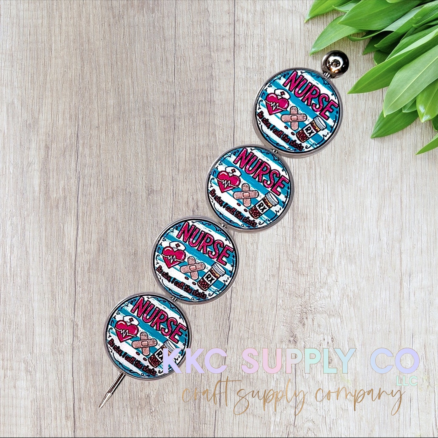 Nurse-Be Nice I Call The Shots Round Acrylic Focal Bead