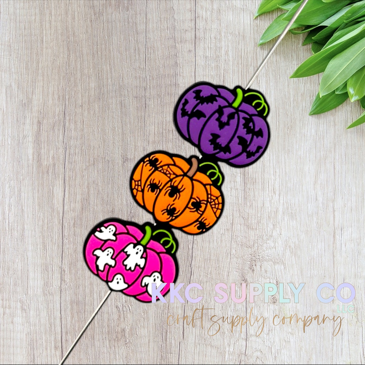 Spooky Pumpkins Silicone Focal Bead