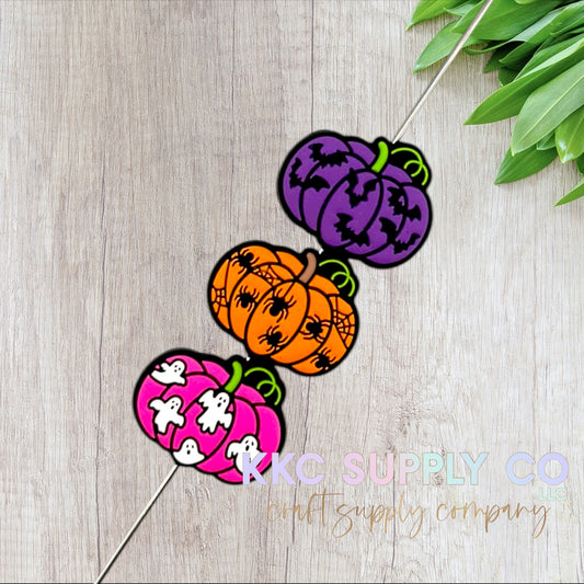 Spooky Pumpkins Silicone Focal Bead
