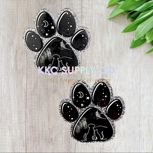 AT547-Moonlit Paws-Acrylic Flatback