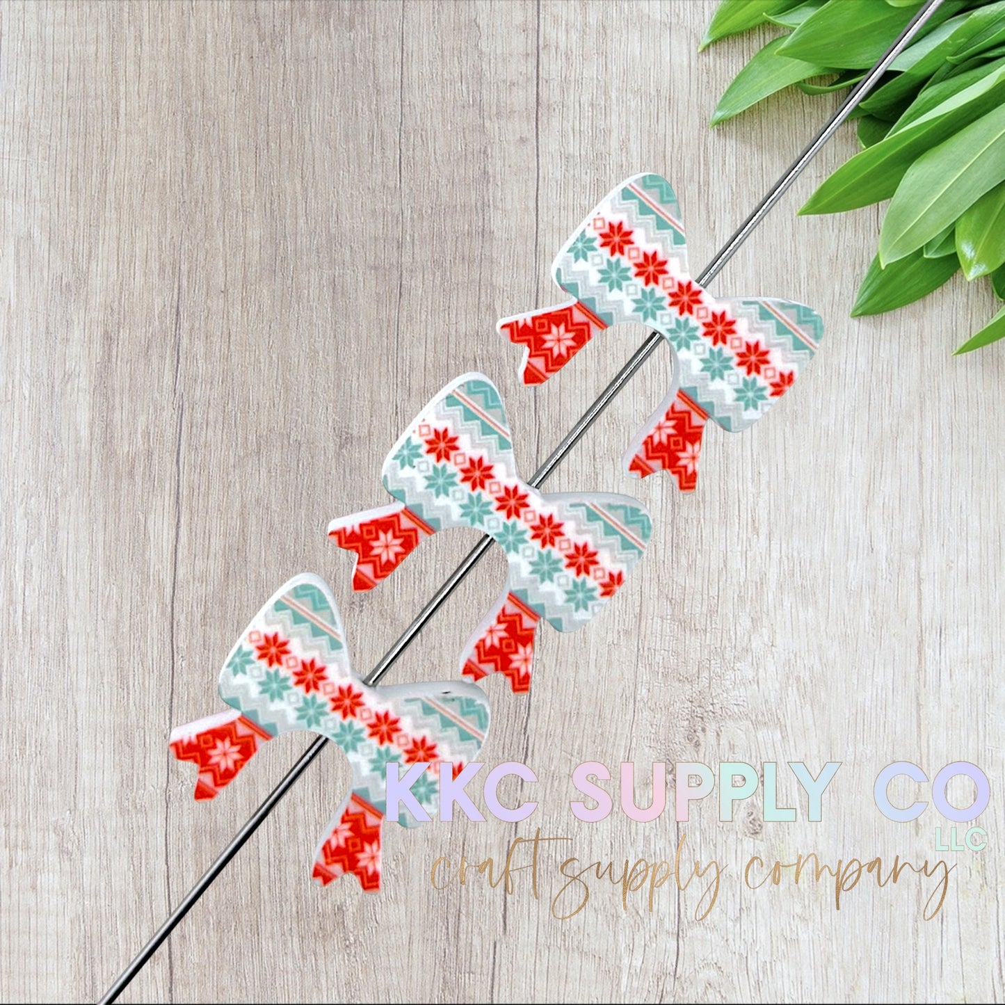 Christmas Sweater Buddy Bow Silicone Focal Bead