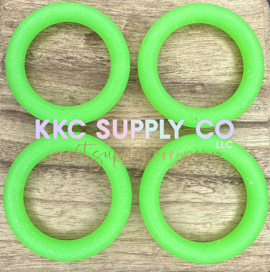 SG23-Neon Green Glitter 65mm Silicone Ring