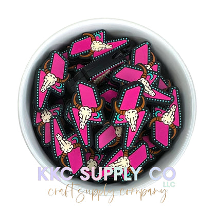 Western Lightening Bolt Silicone Focal Bead