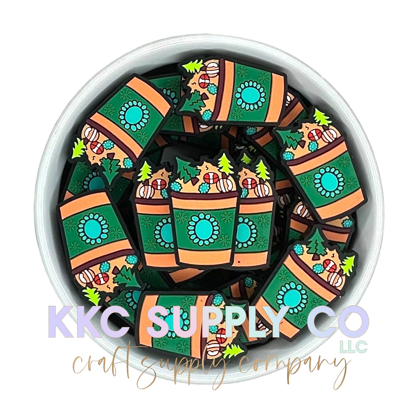 Festive Western Coffee Silicone Focal Bead