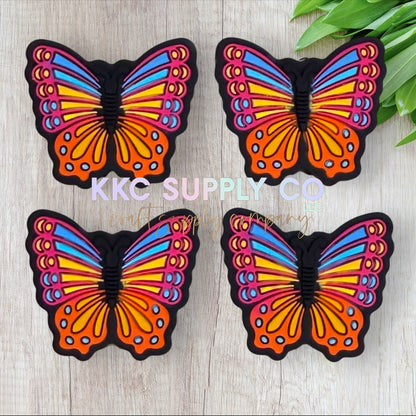 Colorful Butterfly Silicone Focal Bead