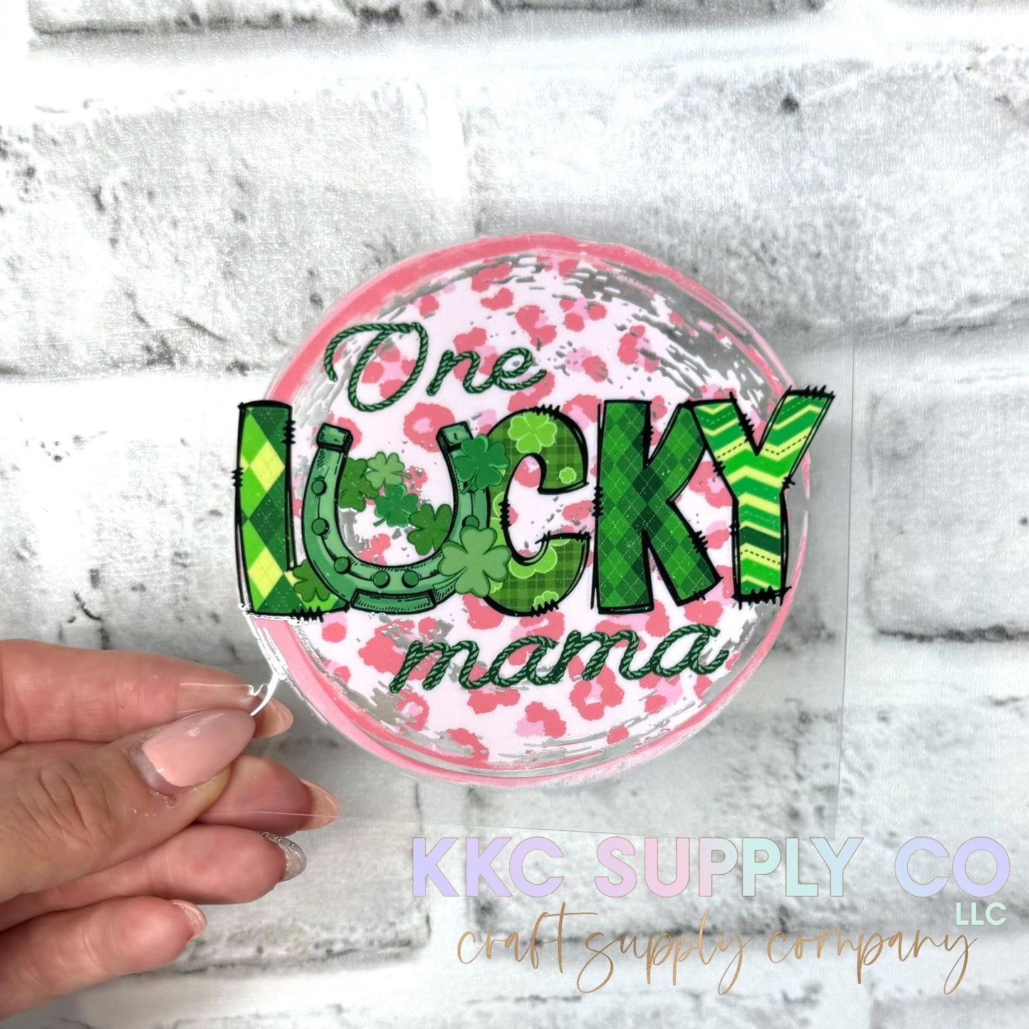 UV16659-One Lucky Mama UV DTF Decal