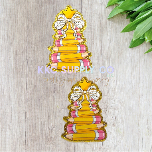 AT557-Pencil Christmas Tree-Acrylic Flatback