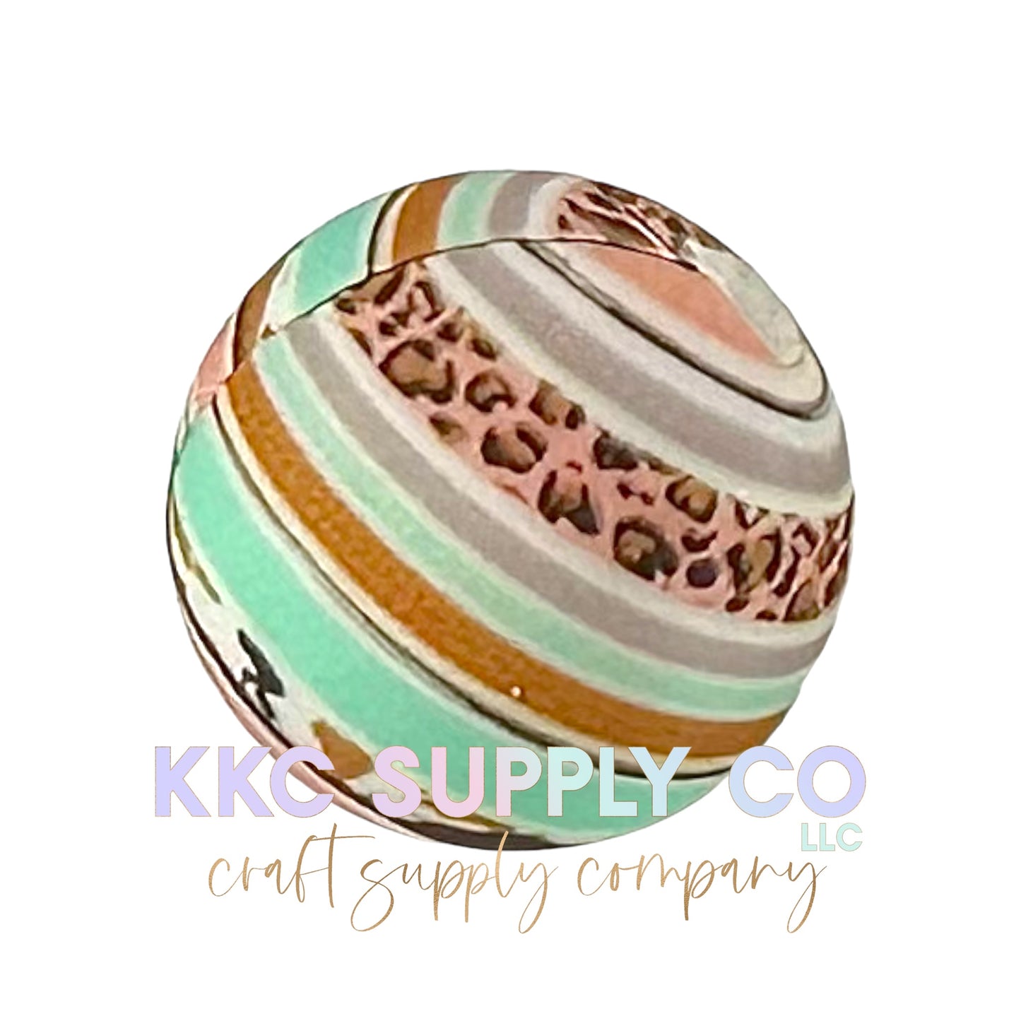 SP91-Leopard and Cow Print Aztec Silicone Bead 15mm