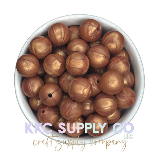 SS74-Copper Brown Shimmer Silicone Bead 15mm