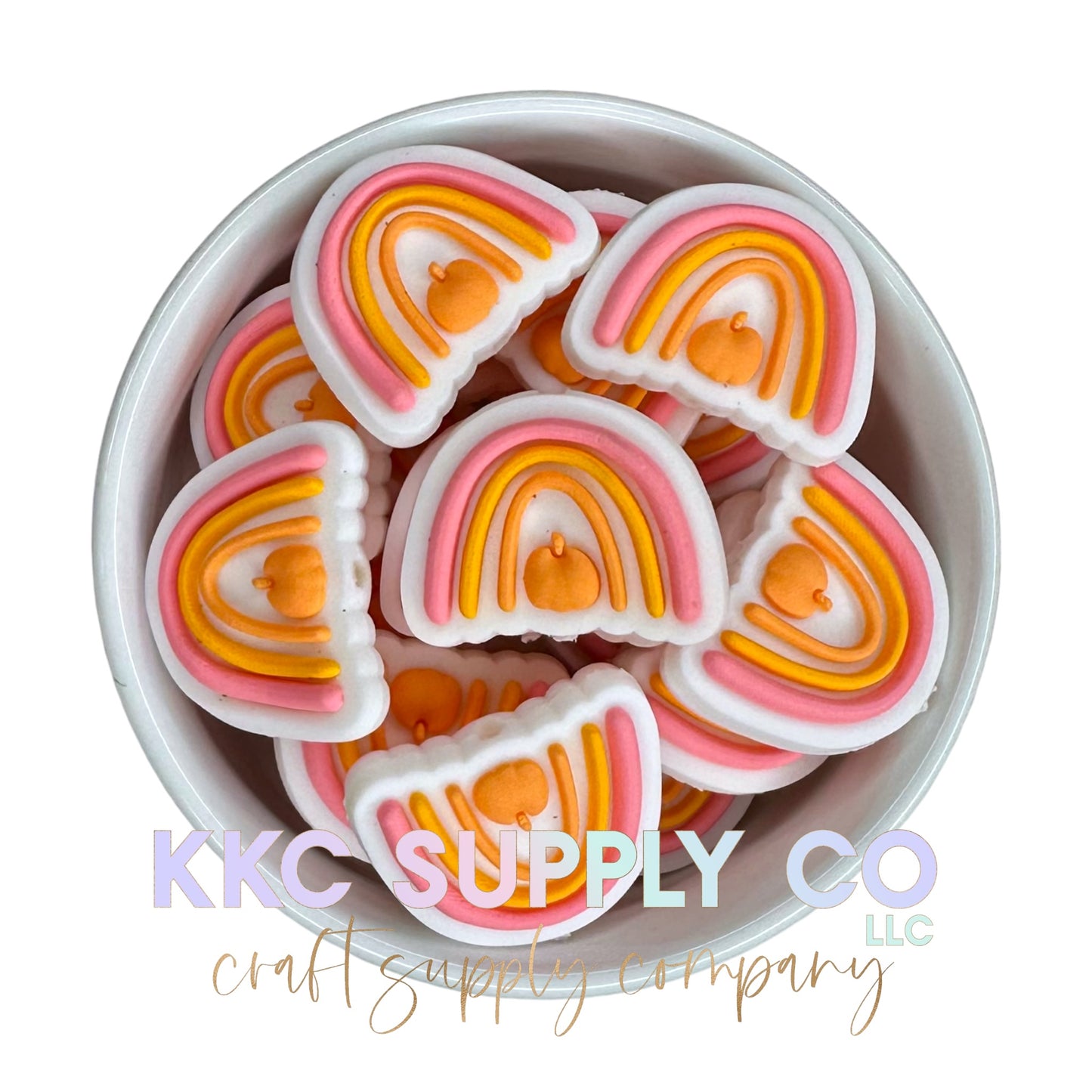 Pumpkin Rainbow PVC Focal Bead