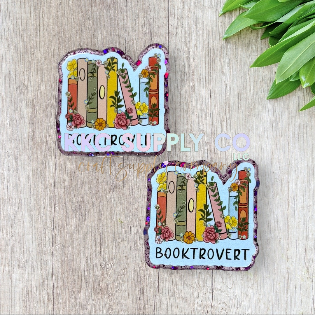 AT160-Booktrovert-Acrylic Badge Reel Topper