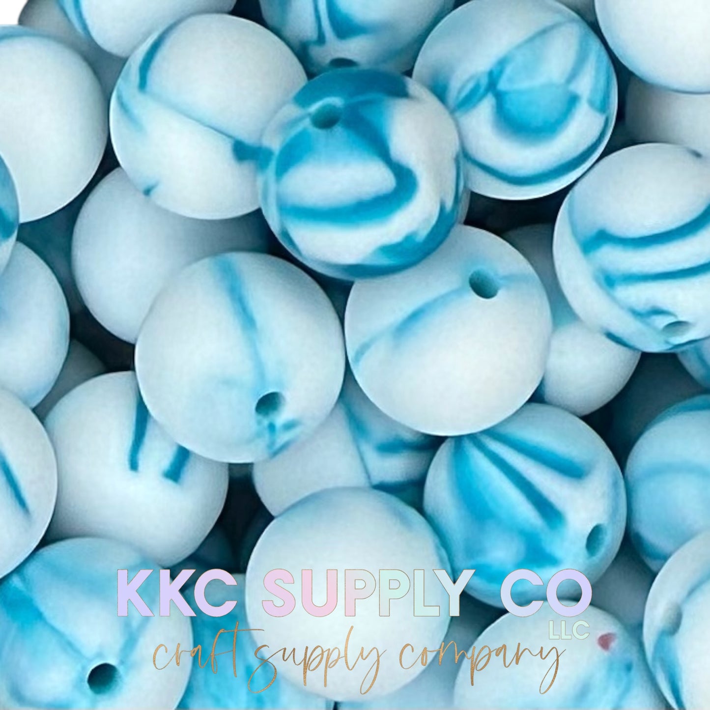 SS89-Arctic Marble Solid Silicone Beads