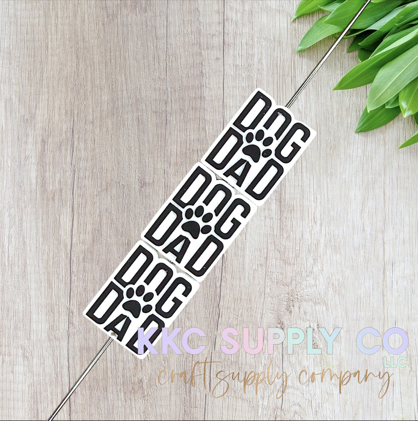 Dog Dad Silicone Focal Bead