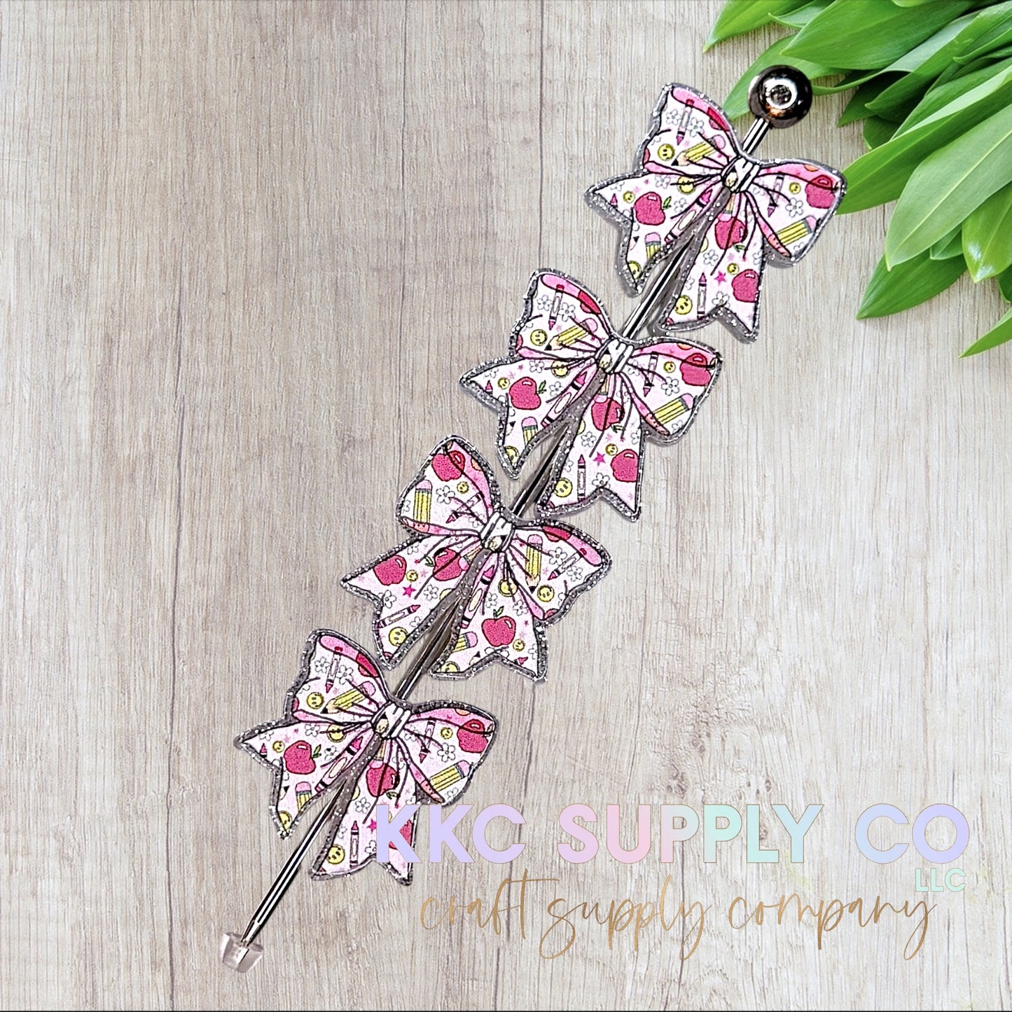 School Bow Acrylic Focal Bead