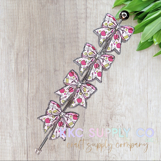 School Bow Acrylic Focal Bead