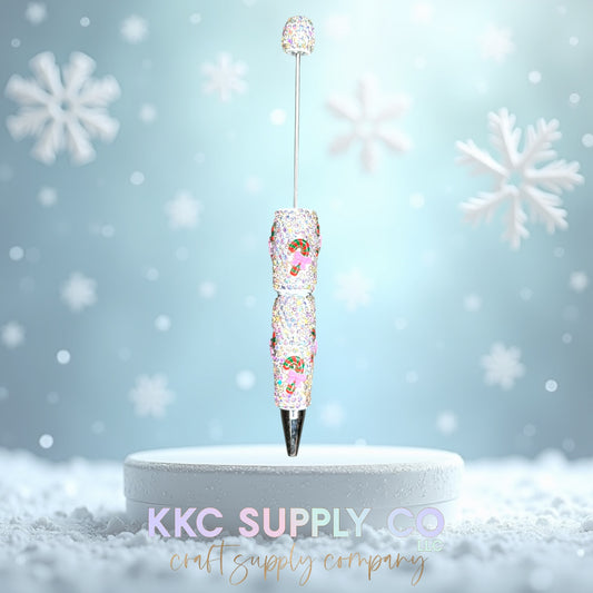 Candy Cane Charm Rhinestone Beadable Pen