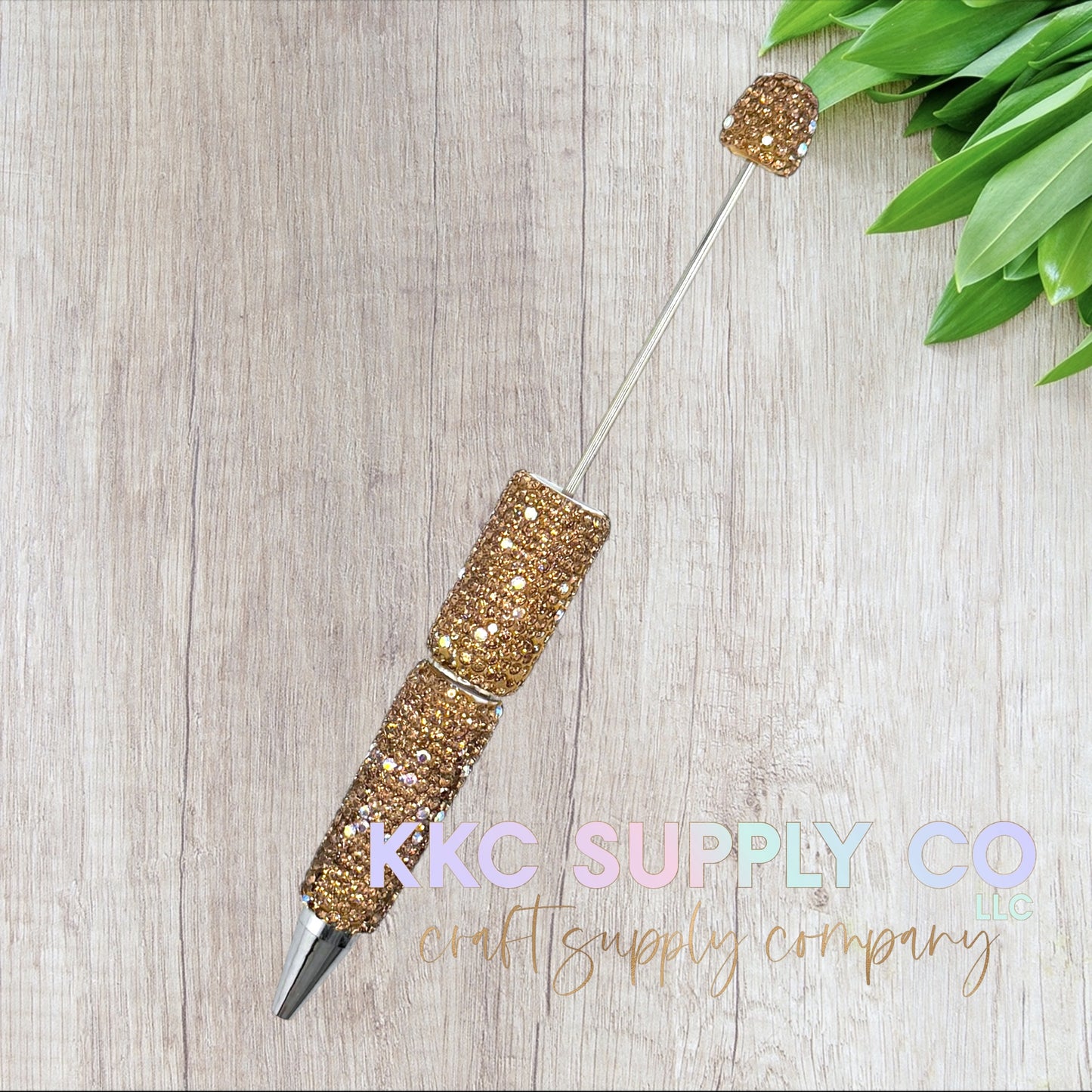 Bronze AB Dotted Rhinestone Beadable Pen