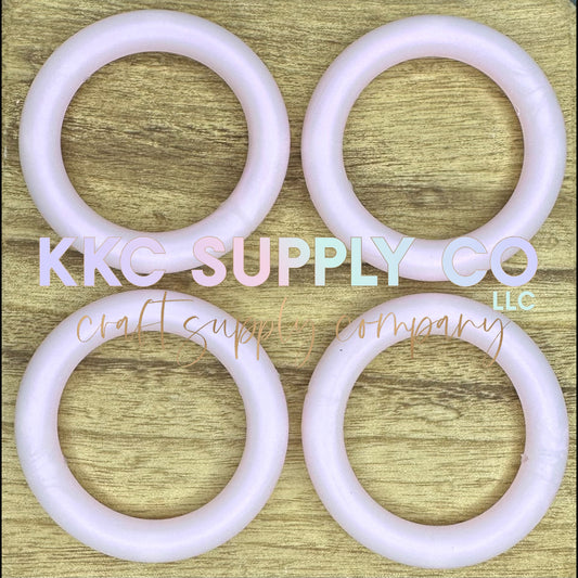 SS60-Soft Pink Iridescent Shimmer Silicone 65mm Ring Bead