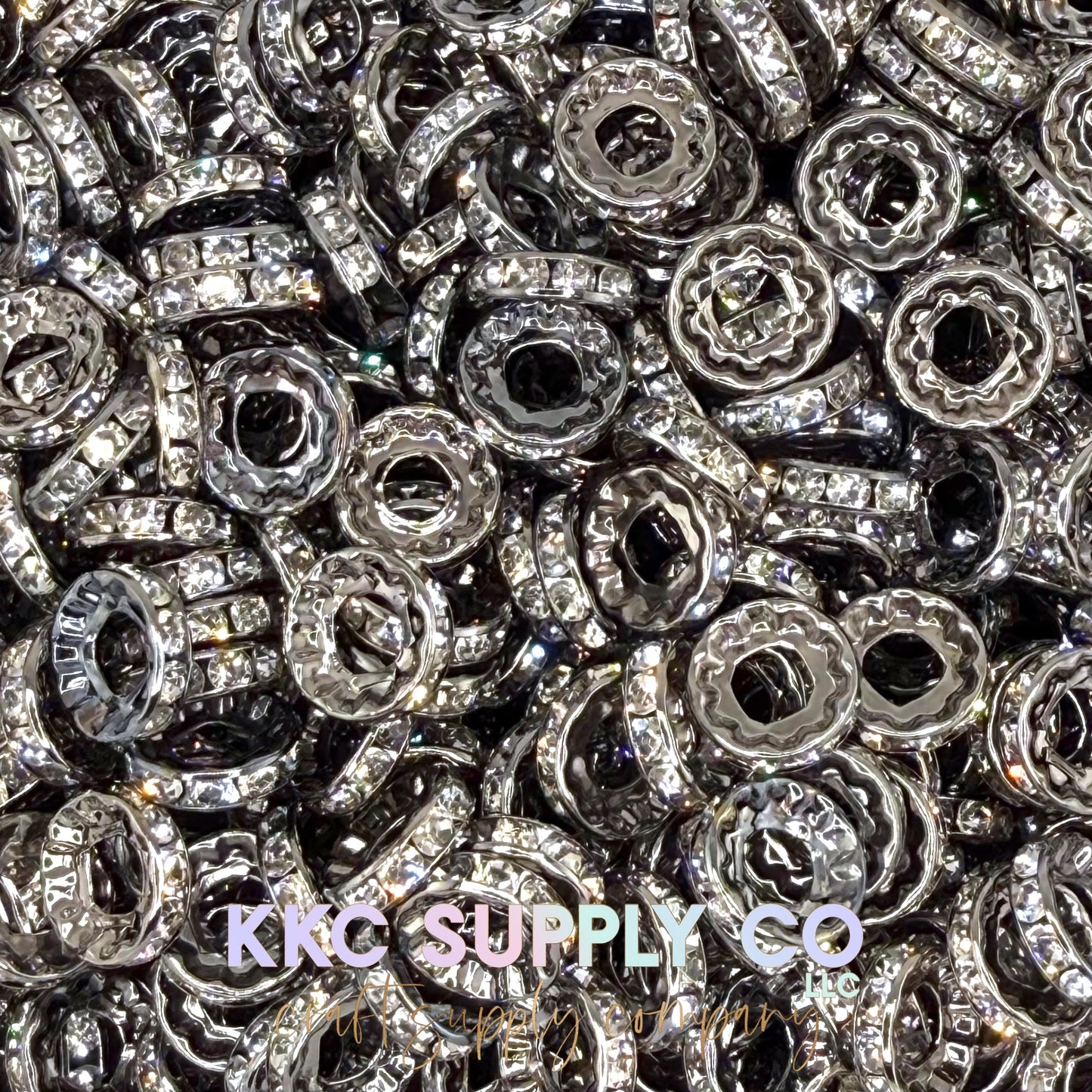 Large Hole Spacer Beads 12mm - 10 count