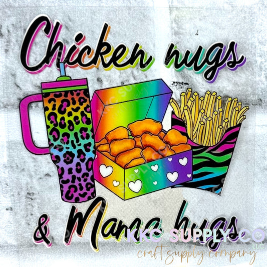 UV16500-Chicken Nugs & Mama Hugs UV DTF Decal