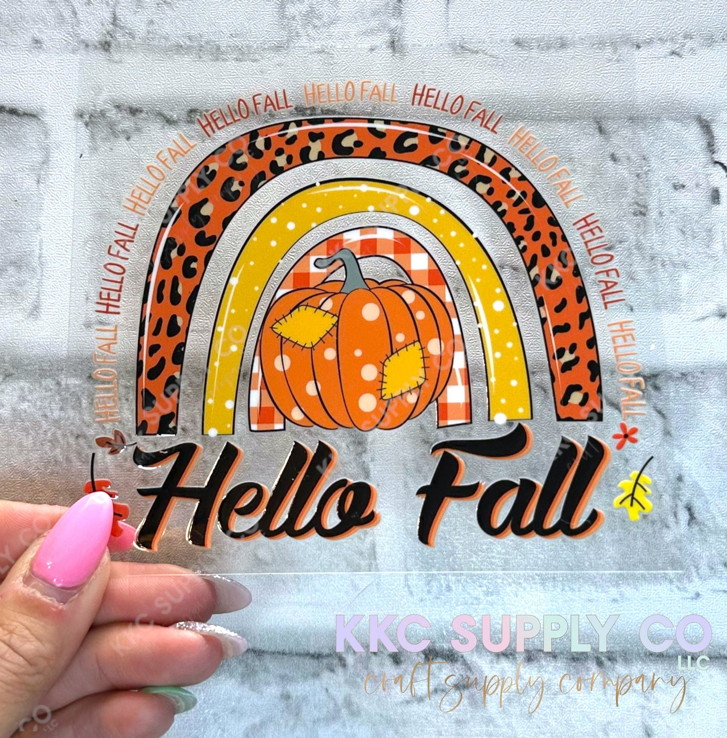 UV16564-Hello Fall Rainbow (2.0) 16oz UV DTF Decal